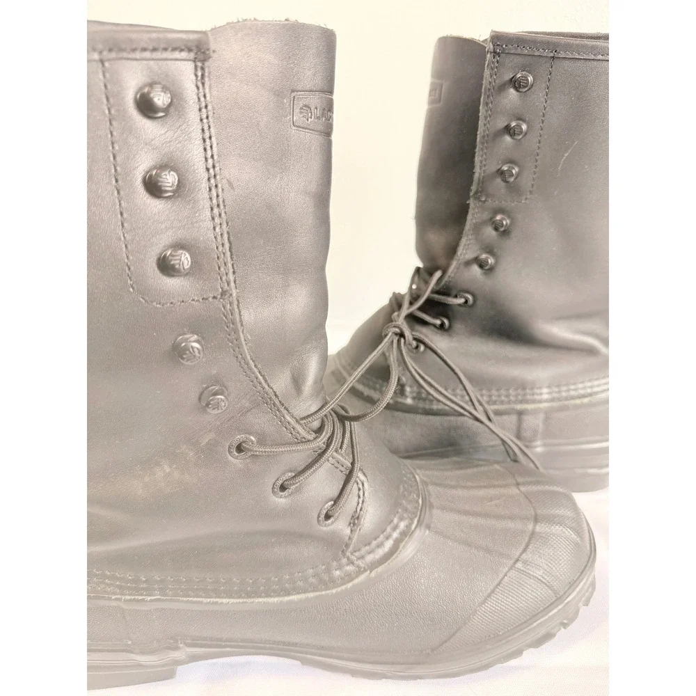 Lacrosse Mens Leather Iceman Winter Boots Size 12  Black Insulated Snow Duck
